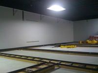 Ladder rack sections being installed