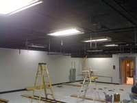 Overhead ladder rack layout inside the datacenter