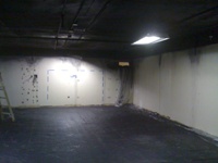 Datacenter room floor after coating preparation
