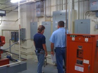 Electrical power work during Tyler Vault construction