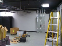 Electrical panels and installation tools in the datacenter room
