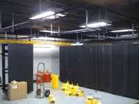 Fiber trays and rack area inside Tyler Vault