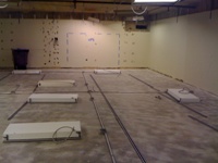 Ceiling layout prepared for Unistrut support