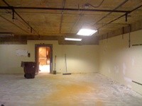 Unistrut supports installed across the vault ceiling