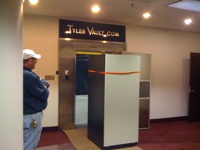 UPS equipment being moved into the building