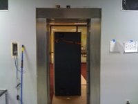 UPS moving through doorway into facility
