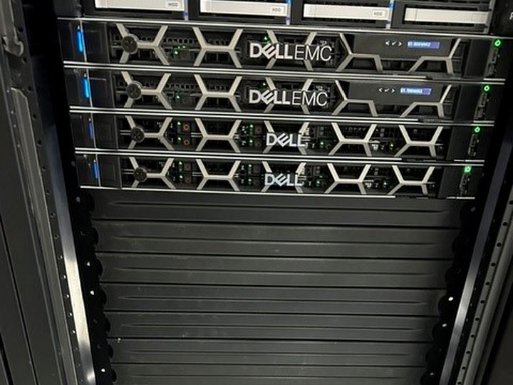Dell servers installed in a half rack