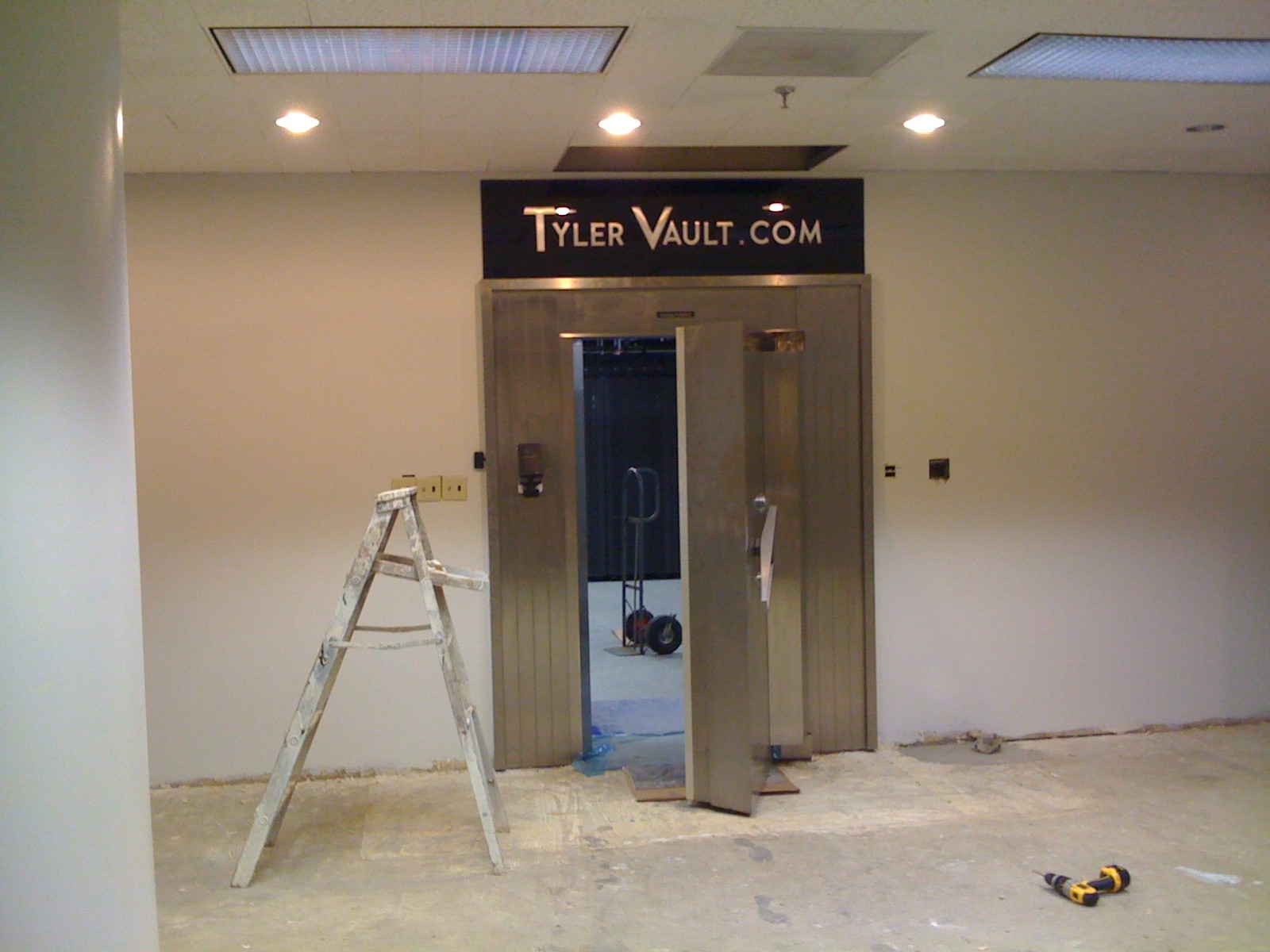 Tyler Vault bank vault entrance during construction
